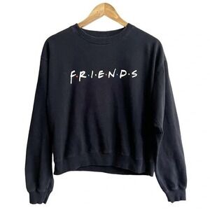 Friends TV Show Graphic Sweatshirt Medium Black Crewneck Logo
